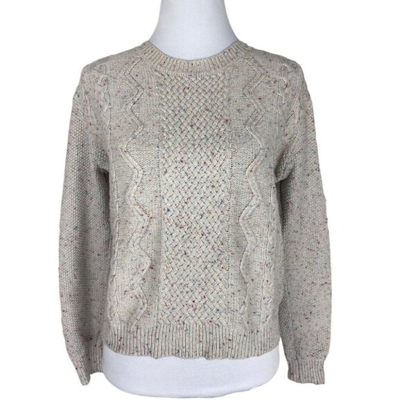 Urban Outfitters Cooperative Gray Confetti Cable‎ Knit Crew Neck Sweater M/C40 - Picture 1 of 14